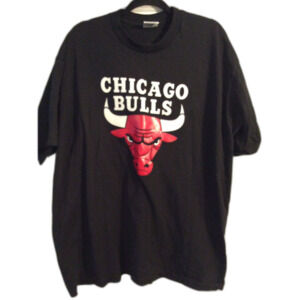 Mens Plus 2XL black Chicago Bulls short sleeve T Shirt cotton